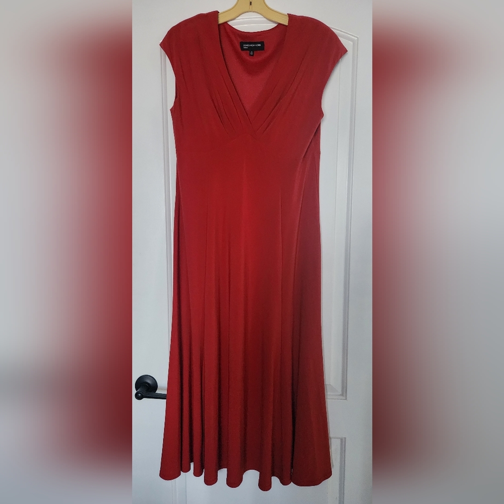 Jones New York Red Midi Dress